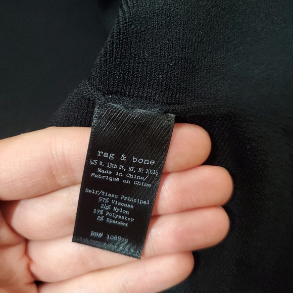 Rag & Bone Isla Knit Fit & Flare Skater Sweater Mini Skirt. Black. Size Medium - Picture 5 of 15